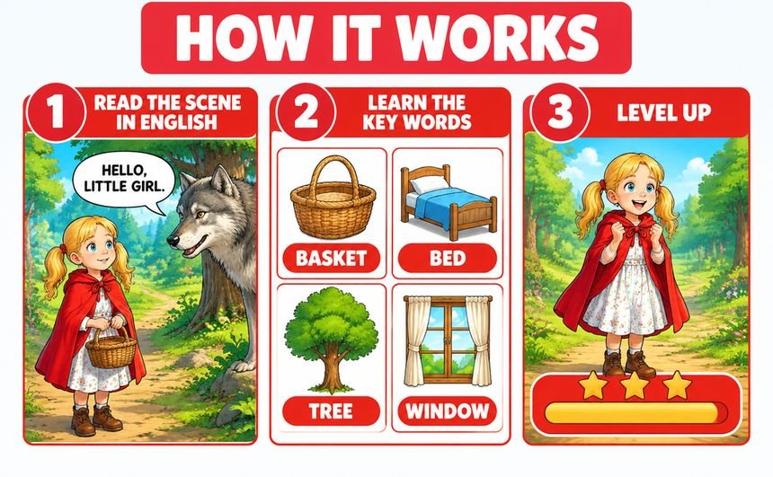 A+ marketing image 2 for Little Red Riding Hood