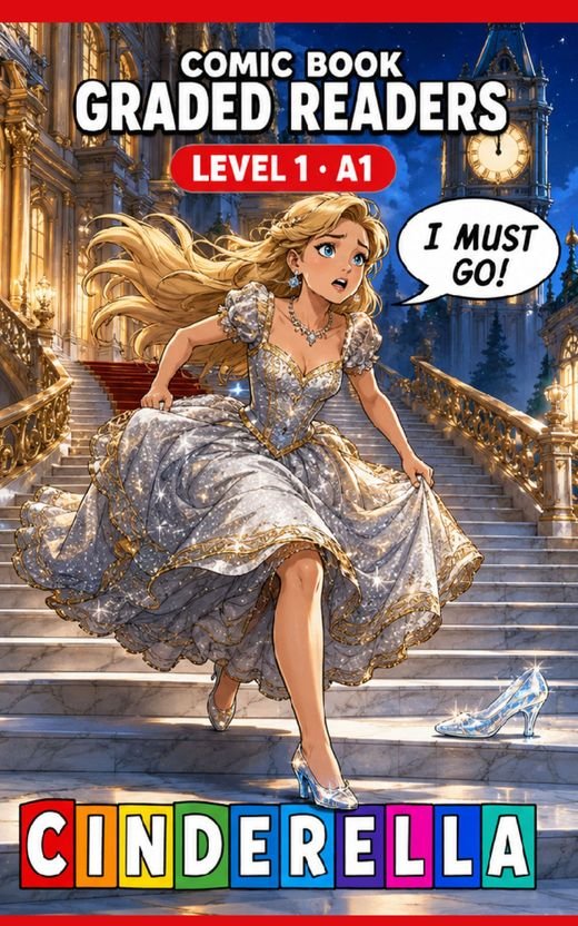 Cover of Cinderella – A1 English comic book graded reader