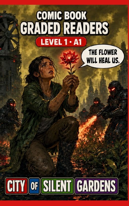 Cover of City of Silent Gardens – A1 English comic book graded reader