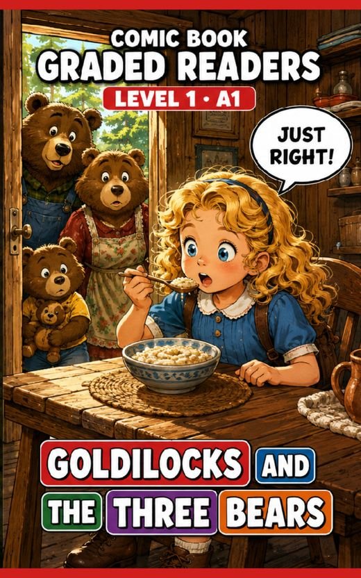 Cover of Goldilocks and the Three Bears – A1 English comic book graded reader