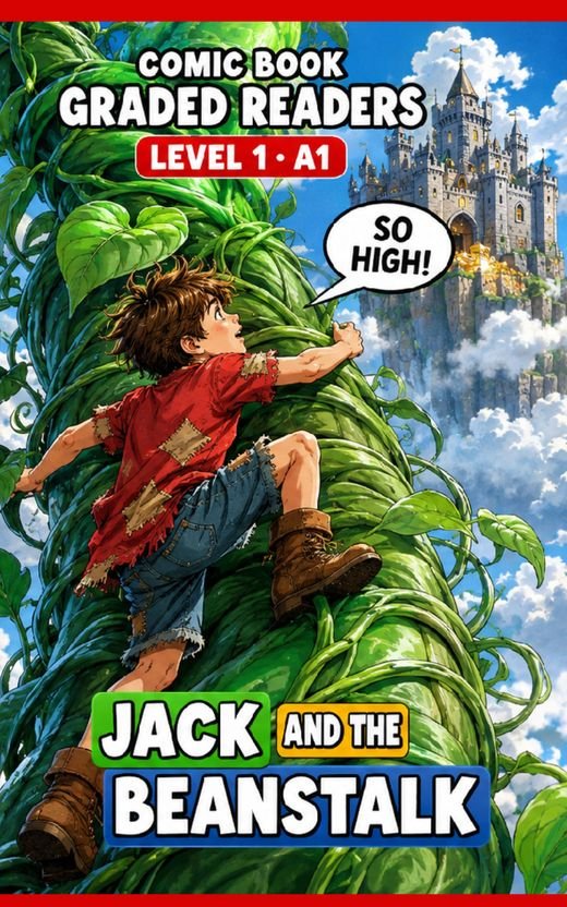 Cover of Jack and the Beanstalk – A1 English comic book graded reader