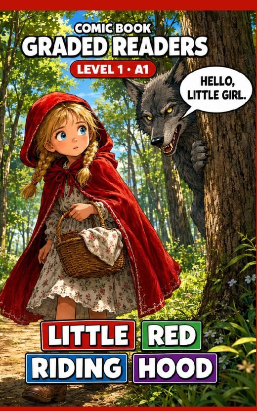 Cover of Little Red Riding Hood – A1 English comic book graded reader