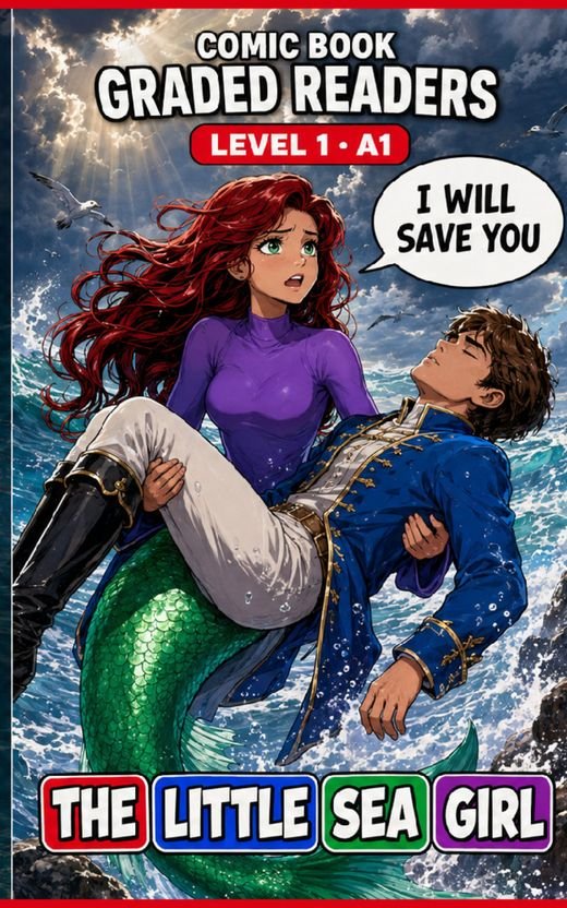 Cover of The Little Sea Girl – A1 English comic book graded reader