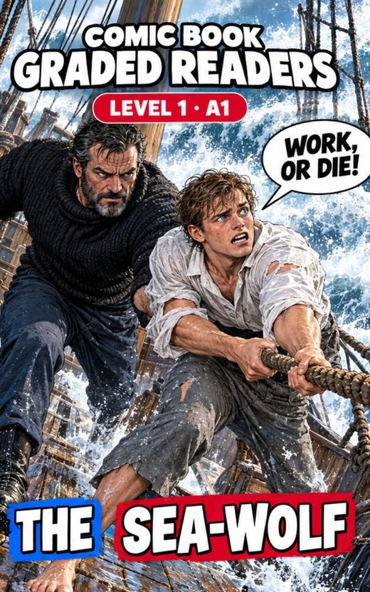 Cover of The Sea-Wolf – A1 English comic book graded reader