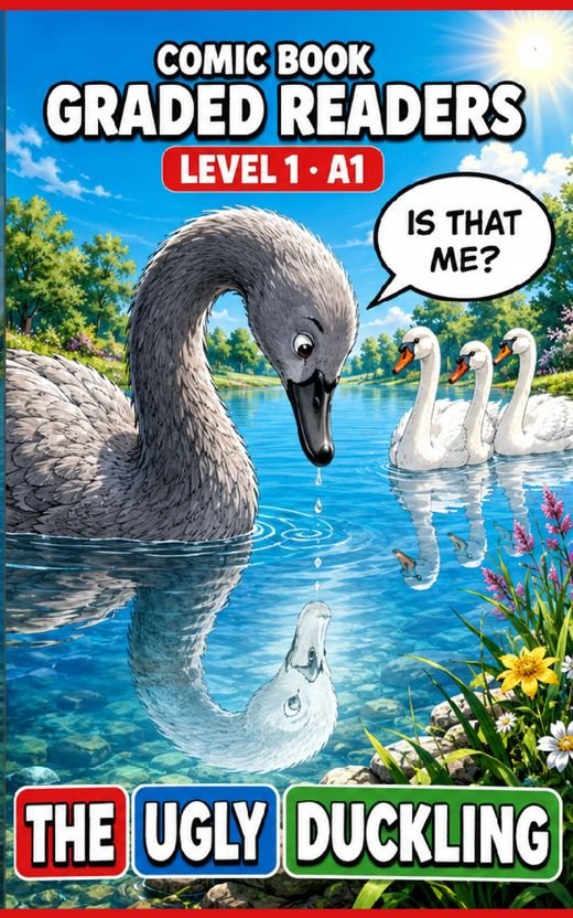 Cover of The Ugly Duckling – A1 English comic book graded reader